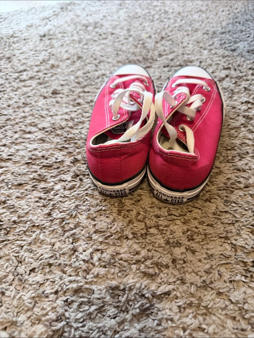 Converse Kids Low-Top Canvas Sneakers in Pink and White